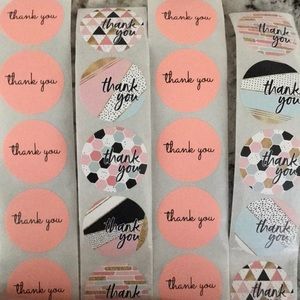 24 Mixed Thank You stickers add a personal touch